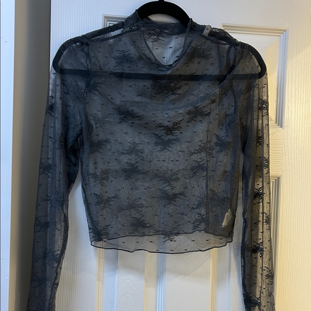 Sheer Black Lace Top